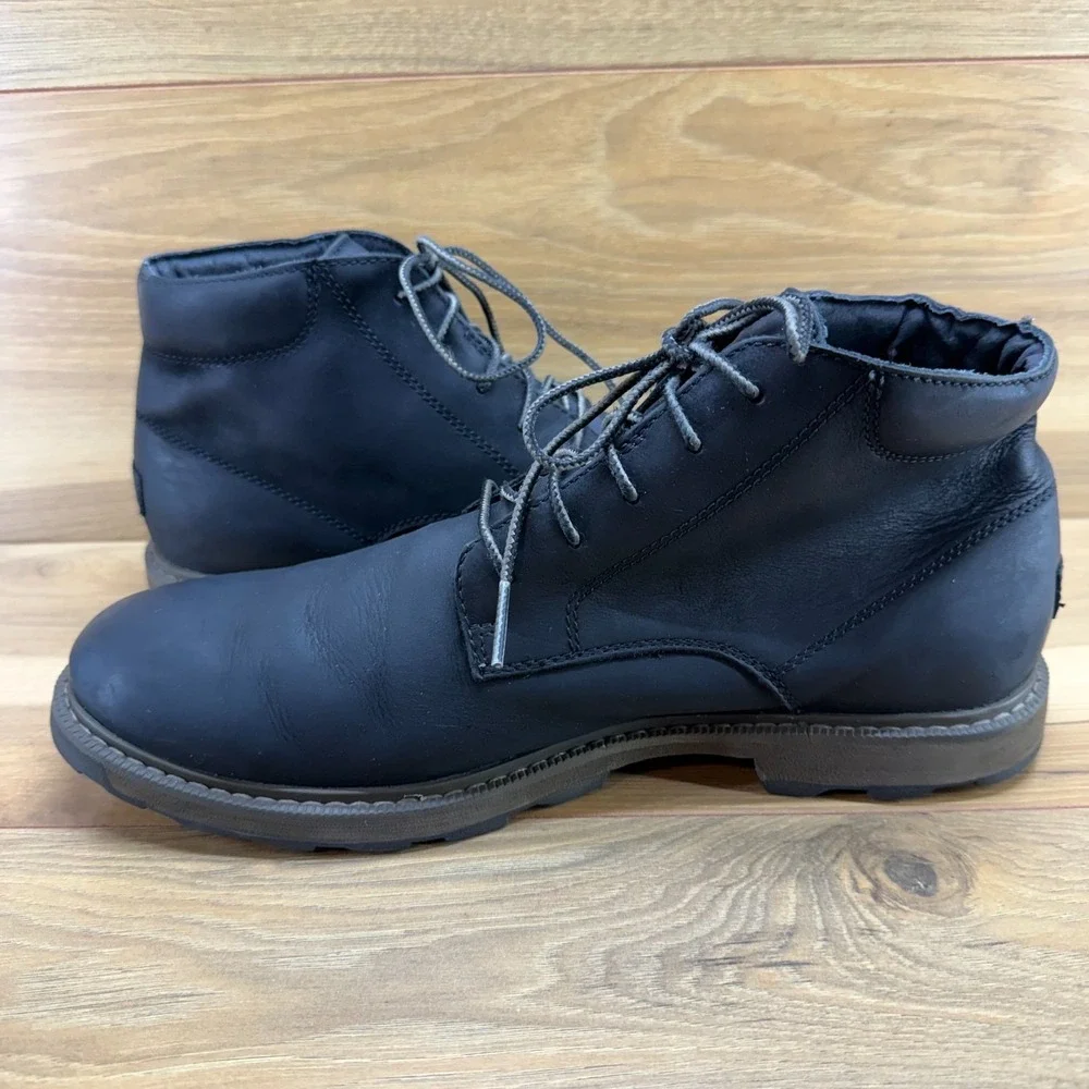 Sorel Madson II Chukka Boot Mens 11 Black Leather Business Casual Lace Up Modern